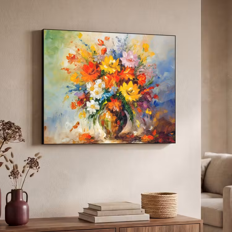 Art Frame - Bloemen - Kleurrijk - Olieverf - Bloempot — 4