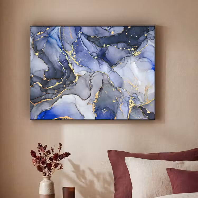 Art Frame - Marmer - Goud - Abstract - Blauw — 2