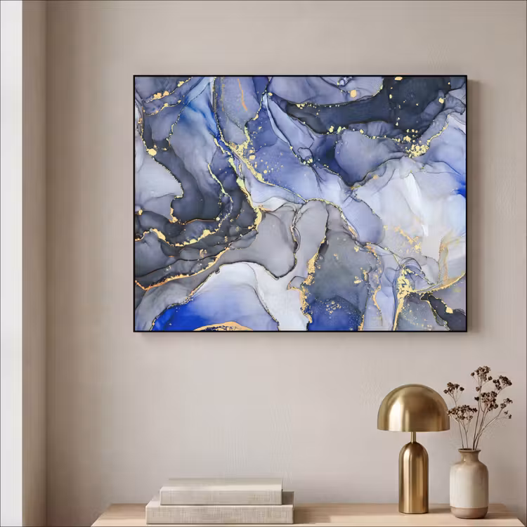 Art Frame - Marmer - Goud - Abstract - Blauw — 3