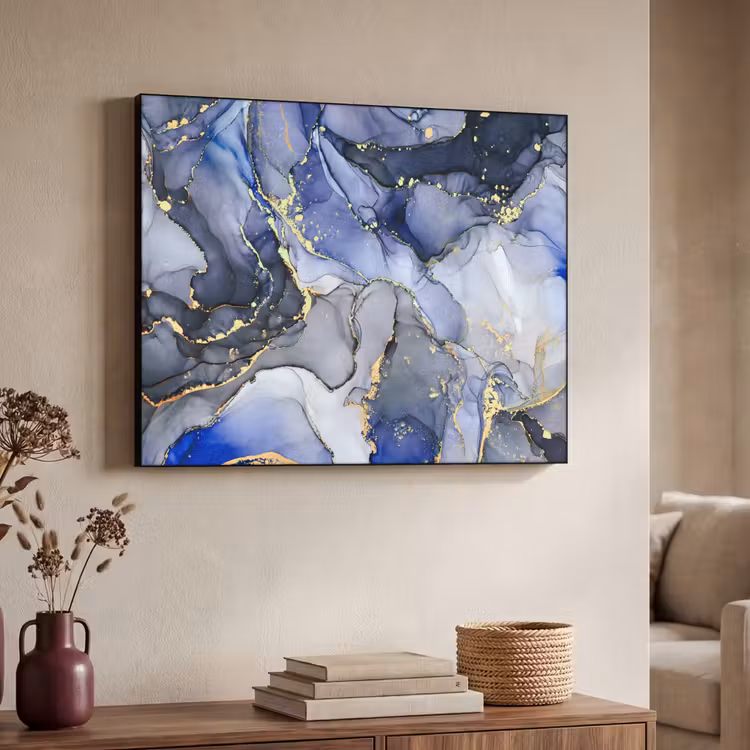 Art Frame - Marmer - Goud - Abstract - Blauw — 4