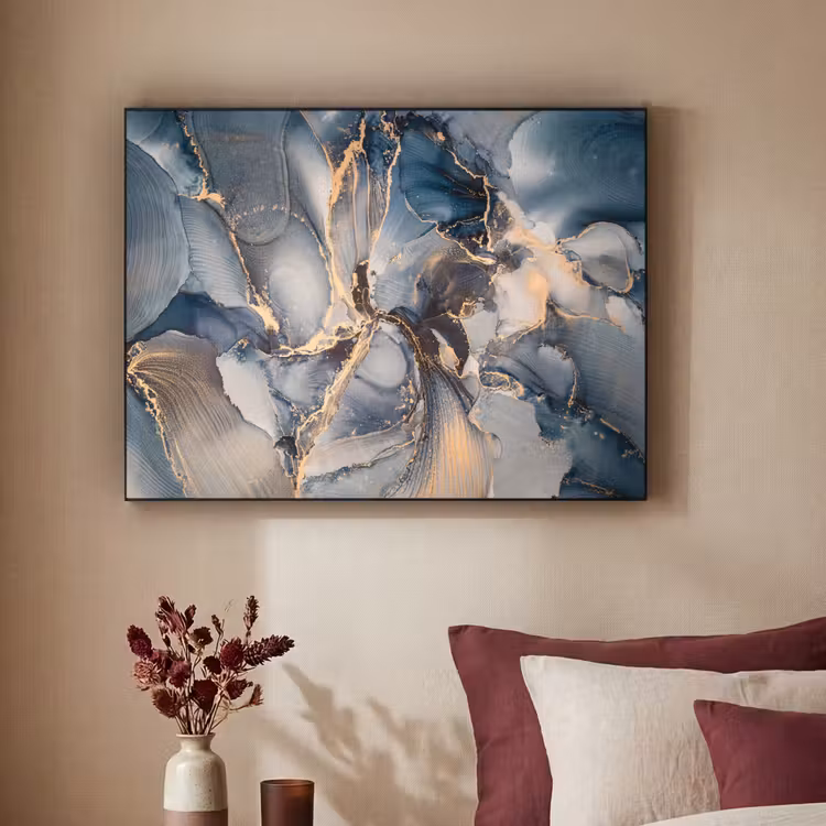 Art Frame - Marmer - Grijs - Blauw - Luxe - Goud — 2
