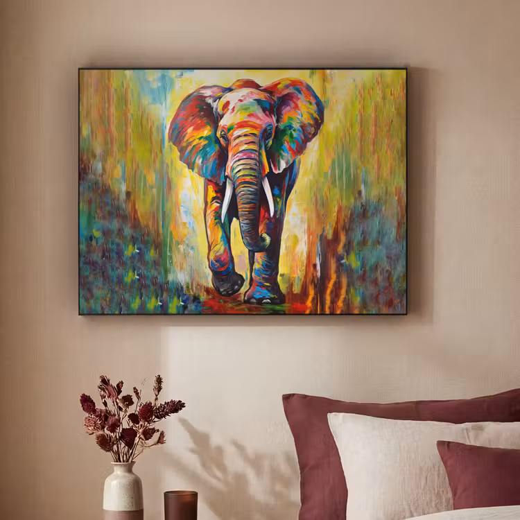 Art Frame - Olifant - Kunst - Schilderij - Dieren - Regenboog — 2