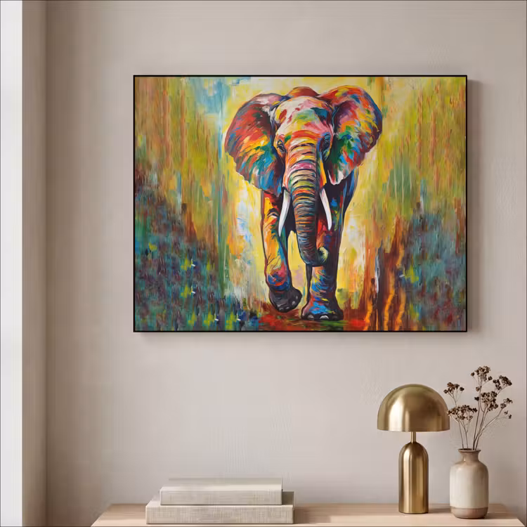 Art Frame - Olifant - Kunst - Schilderij - Dieren - Regenboog — 3