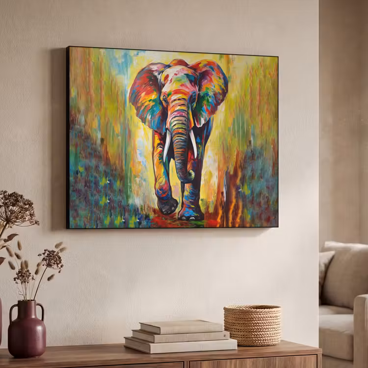 Art Frame - Olifant - Kunst - Schilderij - Dieren - Regenboog — 4