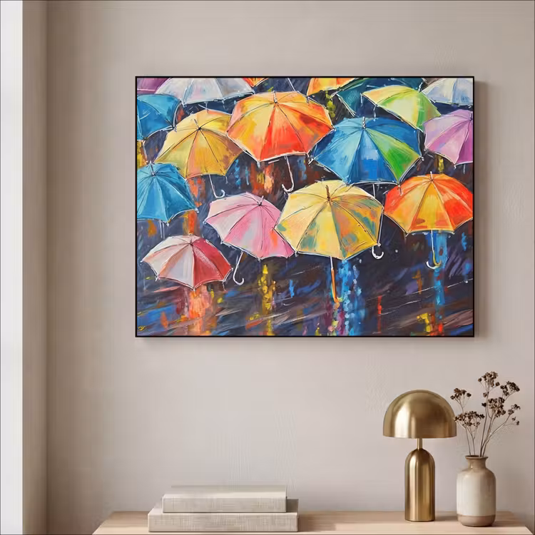 Art Frame - Paraplu's - Schilderij - Kunst - Regenboog — 3