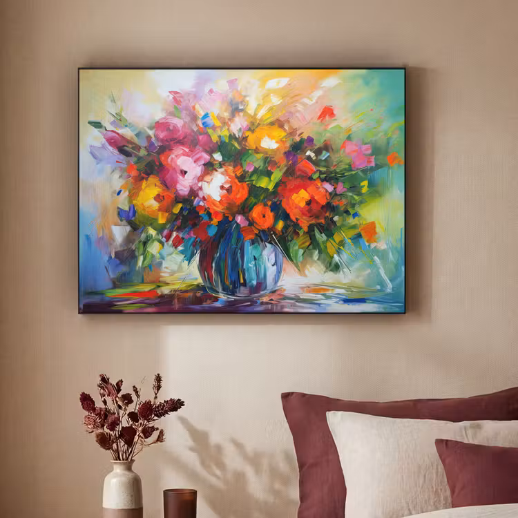 Art Frame - Bloemen - Kleurrijk - Bloempot - Olieverf — 2
