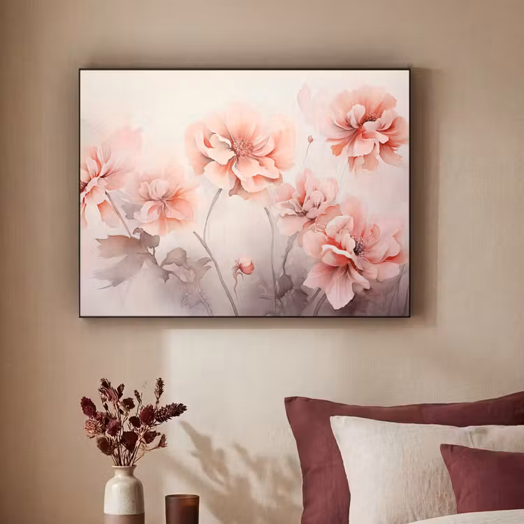 Art Frame - Bloemen - Roze - Kunst - Abstract - Aquarel — 2