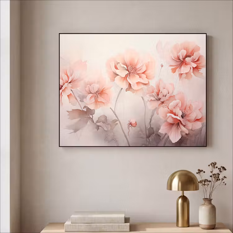 Art Frame - Bloemen - Roze - Kunst - Abstract - Aquarel — 3