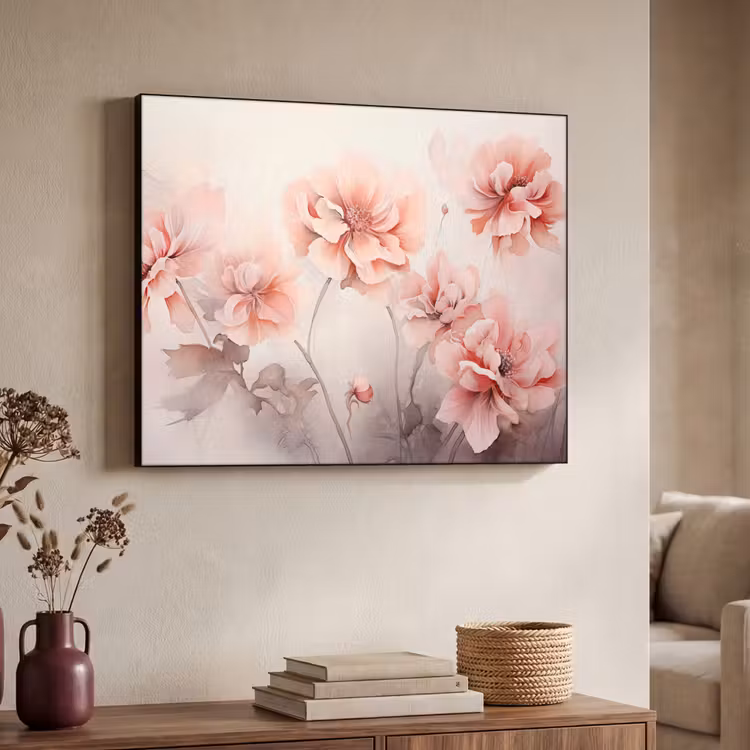 Art Frame - Bloemen - Roze - Kunst - Abstract - Aquarel — 4