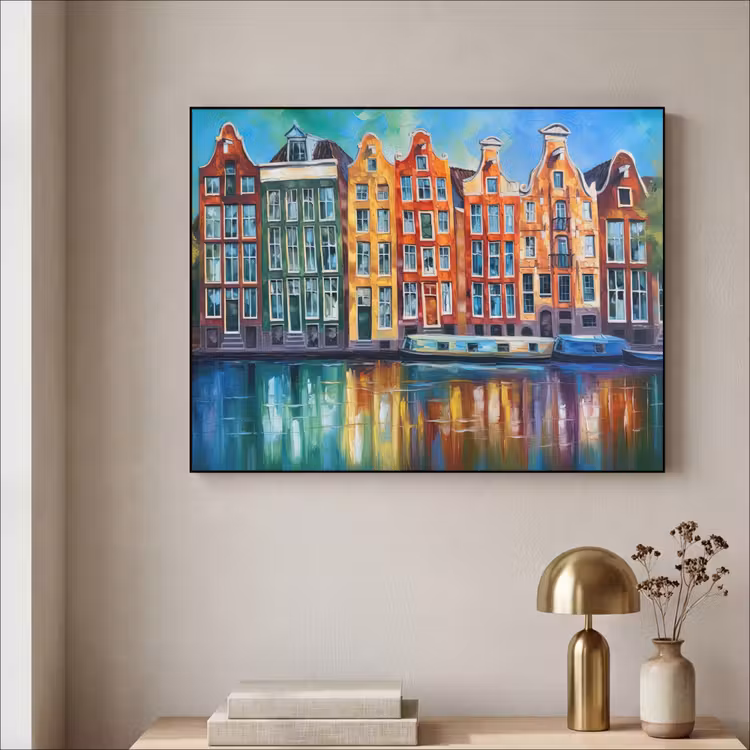 Art Frame - Amsterdam - Olieverf - Gracht - Schilderij - Kunst — 3