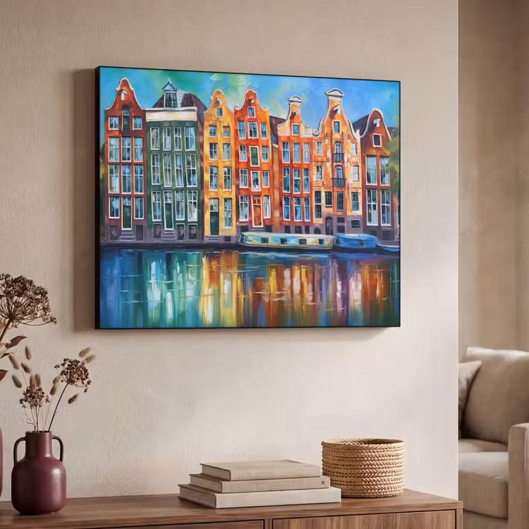 Art Frame - Amsterdam - Olieverf - Gracht - Schilderij - Kunst — 4
