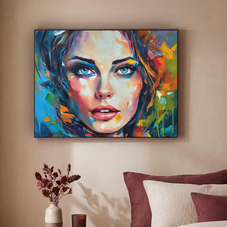 Art Frame - Gezicht - Vrouw - Olieverf - Kleurrijk - Kunst — 2