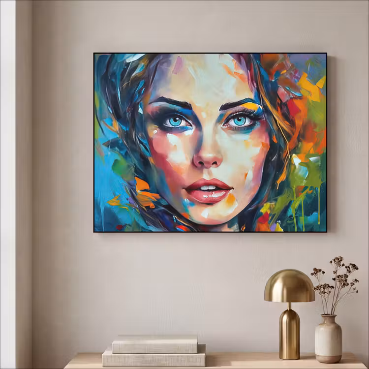 Art Frame - Gezicht - Vrouw - Olieverf - Kleurrijk - Kunst — 3