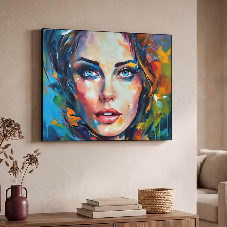 Art Frame - Gezicht - Vrouw - Olieverf - Kleurrijk - Kunst — 4