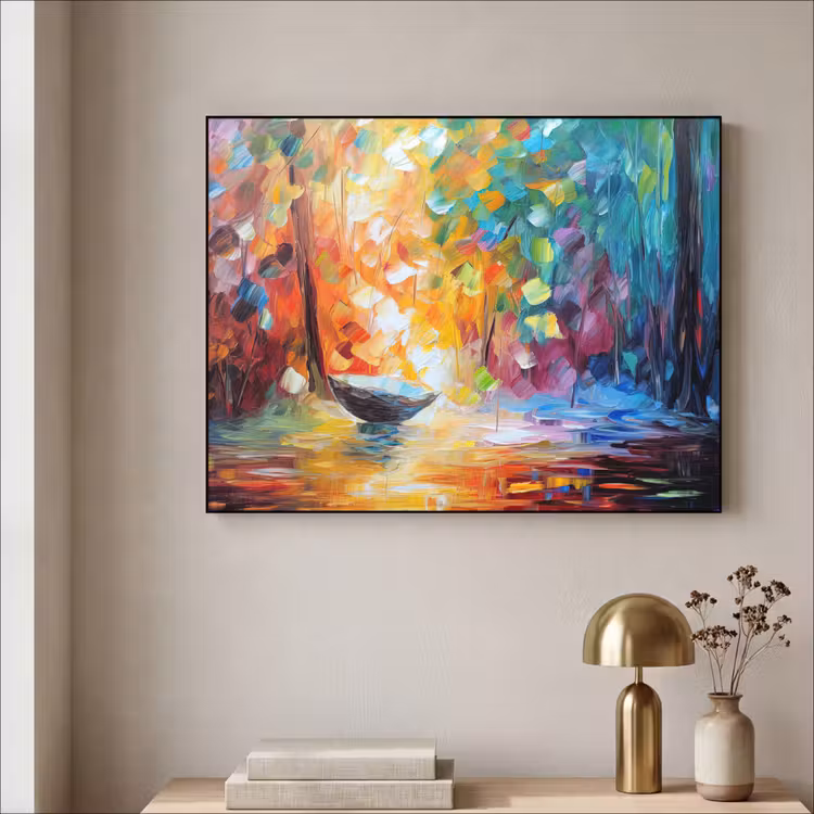 Art Frame - Kleurrijk - Olieverf - Water - Boot — 3