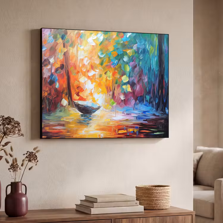 Art Frame - Kleurrijk - Olieverf - Water - Boot — 4