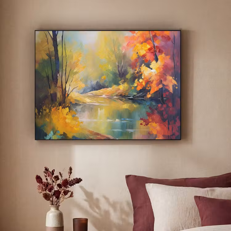 Art Frame - Landschap - Olieverf - Rivier - Kleurrijk — 2