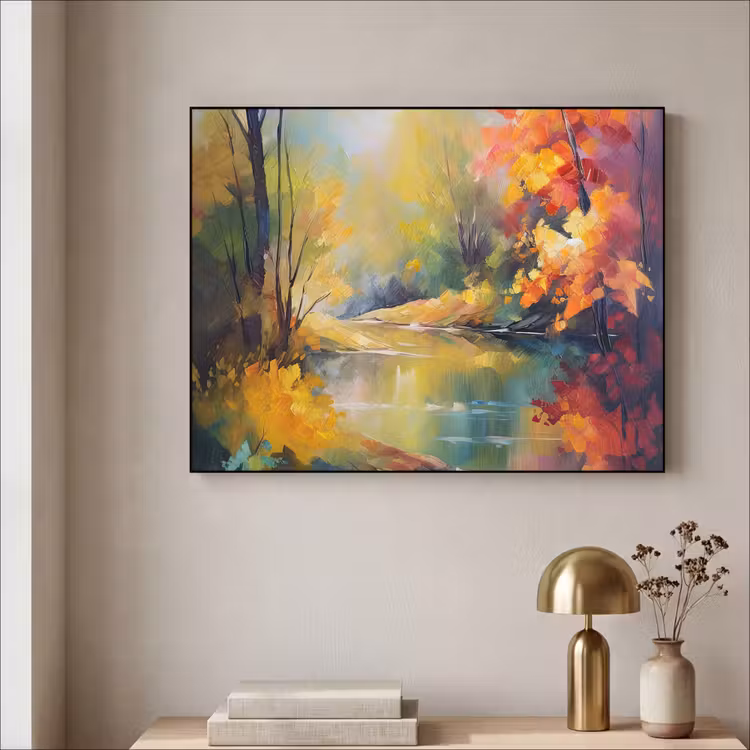 Art Frame - Landschap - Olieverf - Rivier - Kleurrijk — 3