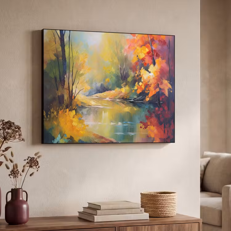 Art Frame - Landschap - Olieverf - Rivier - Kleurrijk — 4