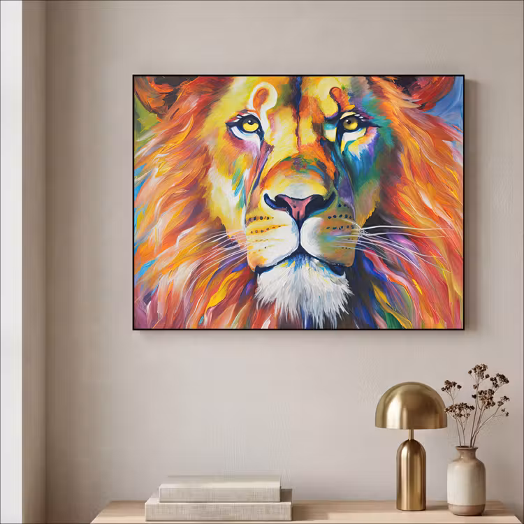 Art Frame - Leeuw - Olieverf - Kunst - Dieren — 3