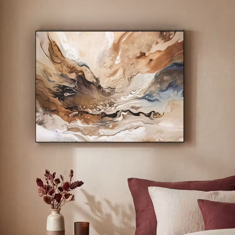 Art Frame - Abstract - Kunst - Verf - Beige - Modern — 2