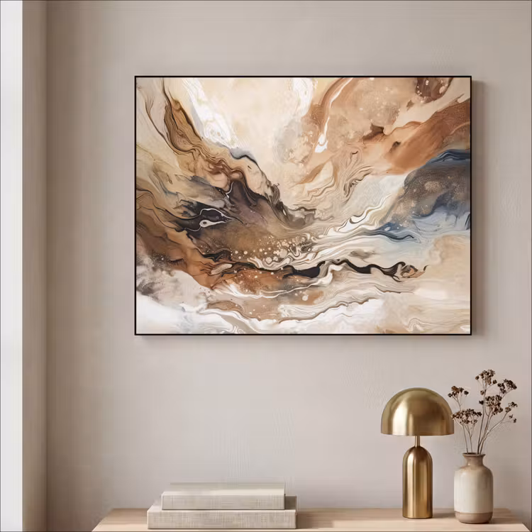 Art Frame - Abstract - Kunst - Verf - Beige - Modern — 3