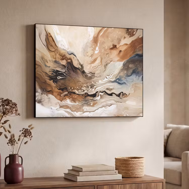 Art Frame - Abstract - Kunst - Verf - Beige - Modern — 4