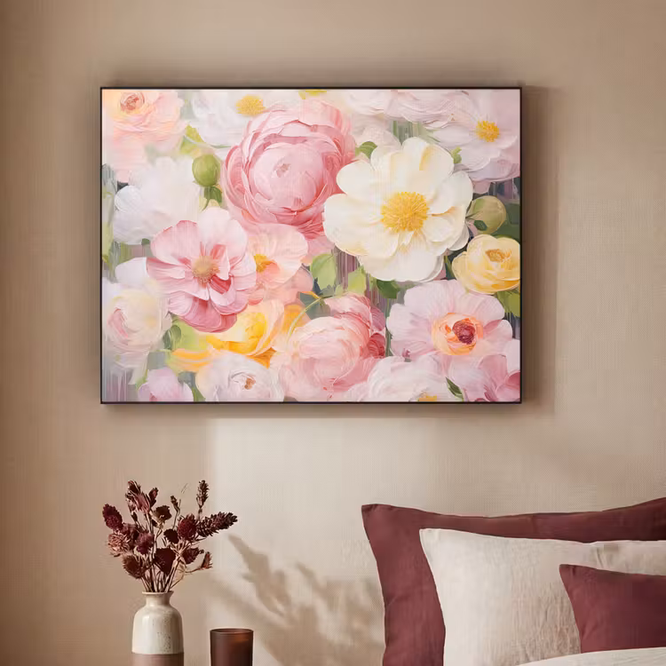 Art Frame - Bloemen - Roze - Botanisch - Kunst - Acrylverf — 2