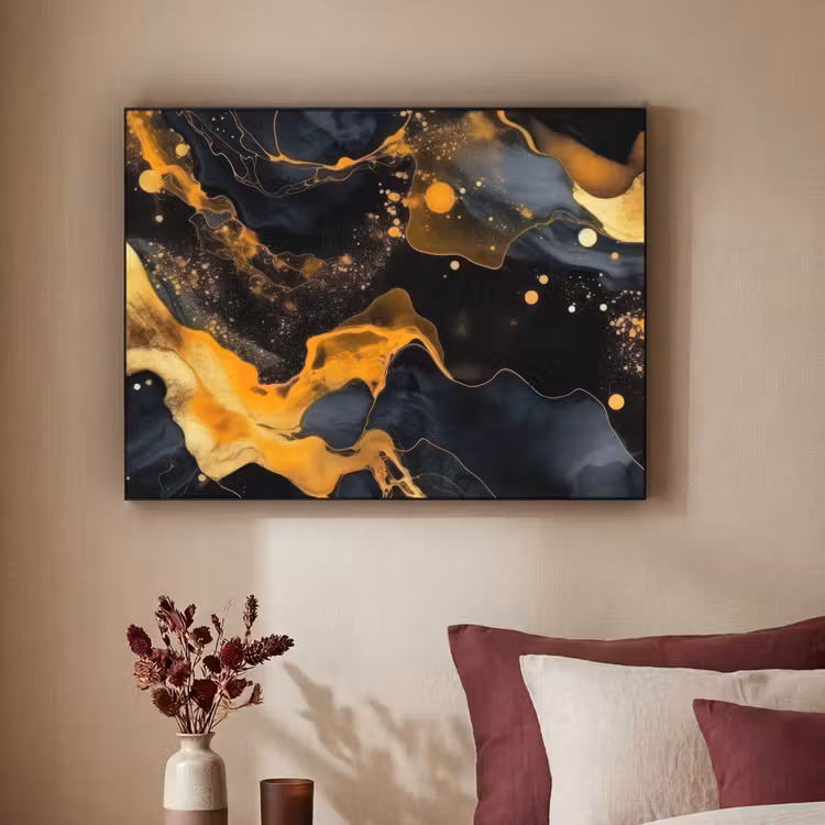 Art Frame - Marmer - Goud - Zwart - Abstract - Modern — 2