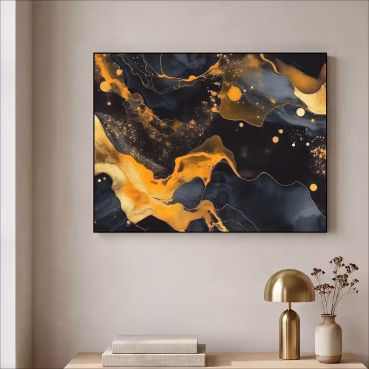 Art Frame - Marmer - Goud - Zwart - Abstract - Modern — 3