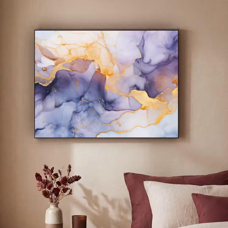 Art Frame - Marmer - Paars - Lila - Goud - Abstract — 2