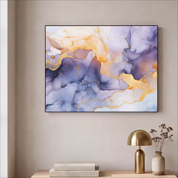 Art Frame - Marmer - Paars - Lila - Goud - Abstract — 3