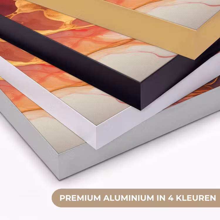 Art Frame - Marmer - Rood - Goud - Modern - Abstract — 5