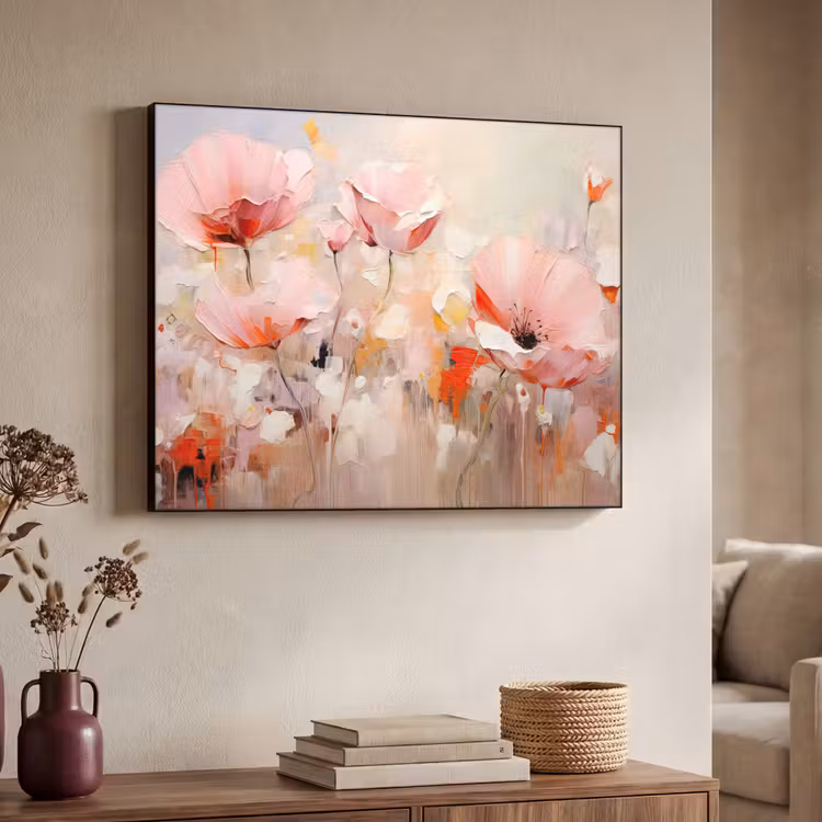 Art Frame - Bloemen - Watercolor - Roze - Abstract - Kunst — 4
