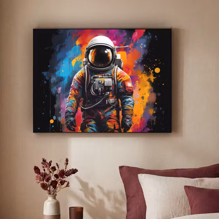 Art Frame - Astronaut - Graffiti - Zwart - Kleuren — 2