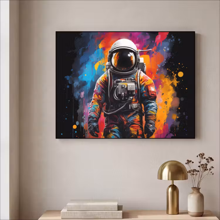 Art Frame - Astronaut - Graffiti - Zwart - Kleuren — 3