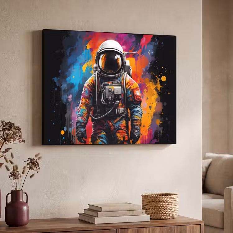 Art Frame - Astronaut - Graffiti - Zwart - Kleuren — 4