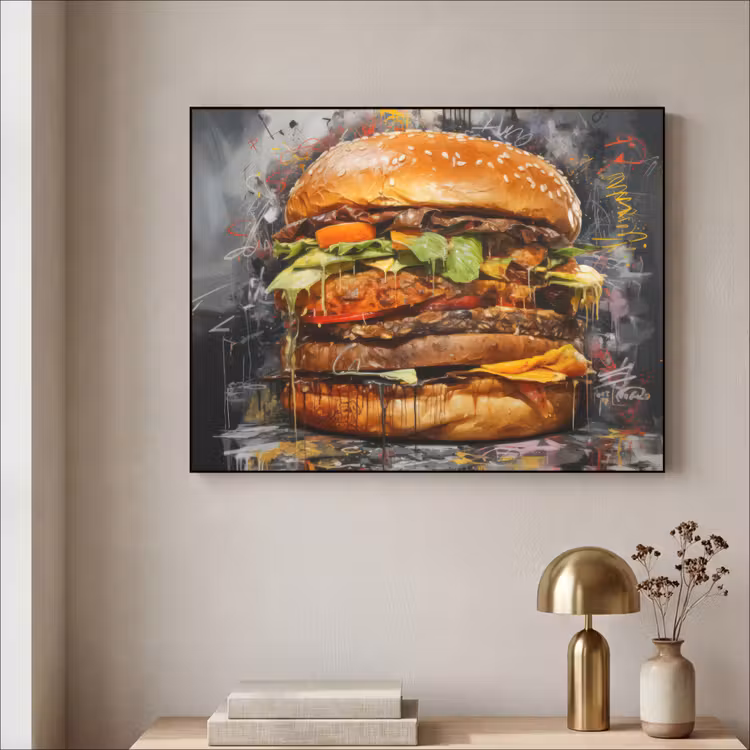 Art Frame - Burger - Eten - Kunst - Grijs - Graffiti — 3
