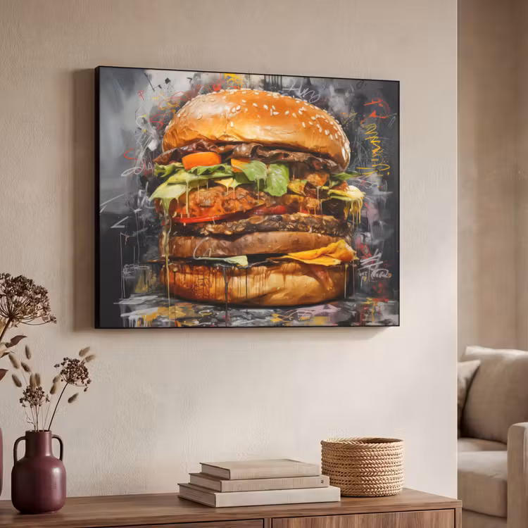Art Frame - Burger - Eten - Kunst - Grijs - Graffiti — 4