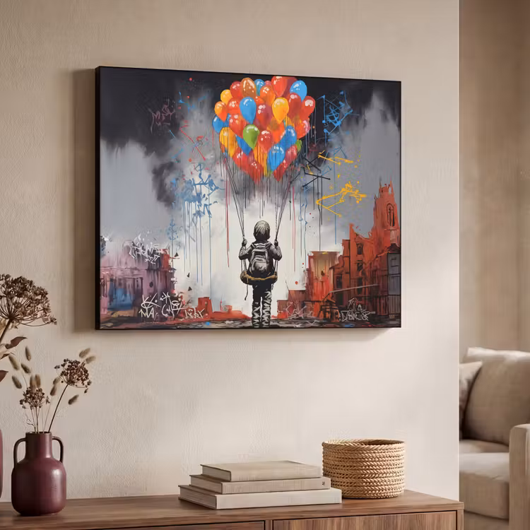 Art Frame - Jongen - Ballonnen - Gebouwen - Kunst — 4