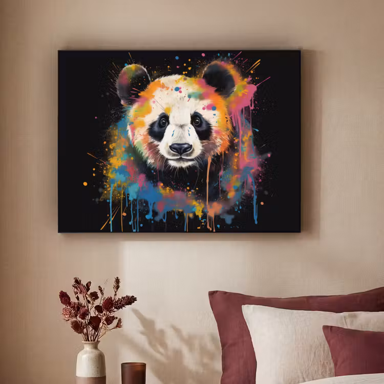 Art Frame - Panda - Graffiti - Dieren - Zwart - Kleuren — 2