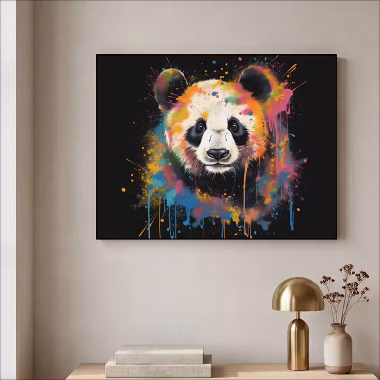 Art Frame - Panda - Graffiti - Dieren - Zwart - Kleuren — 3