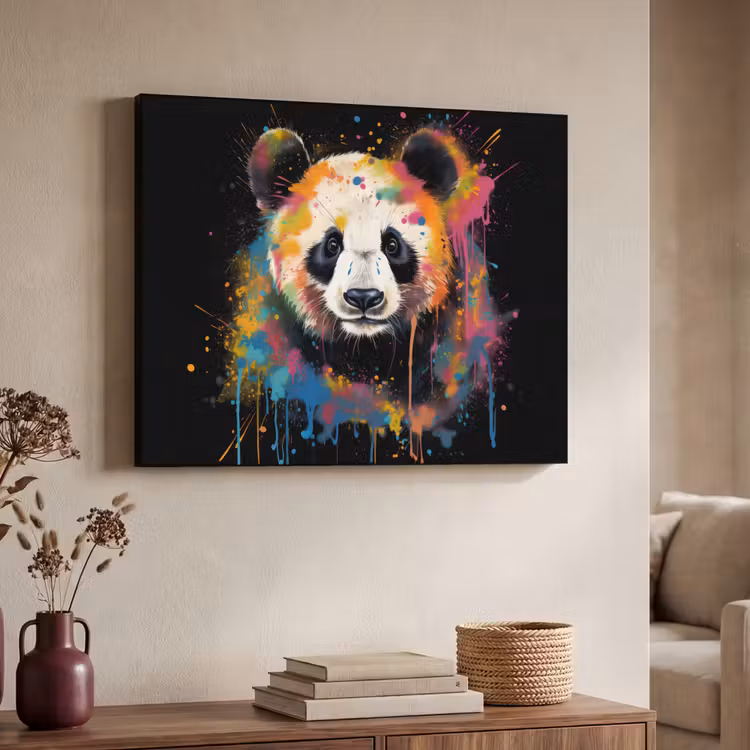 Art Frame - Panda - Graffiti - Dieren - Zwart - Kleuren — 4