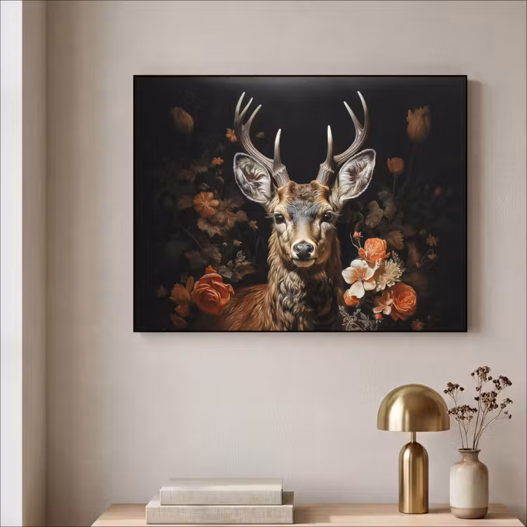 Art Frame - Hert - Dier - Bloemen - Natuur - Botanisch — 3
