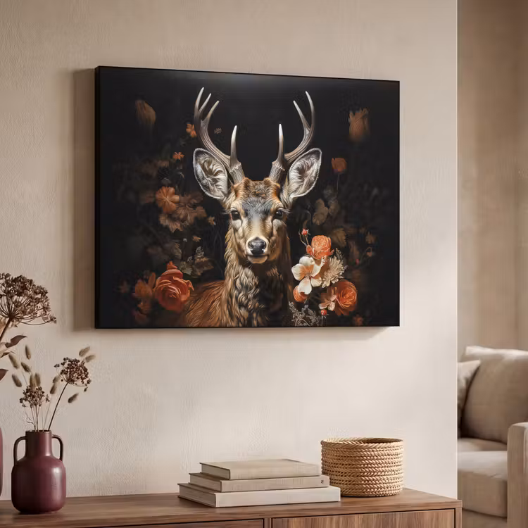 Art Frame - Hert - Dier - Bloemen - Natuur - Botanisch — 4