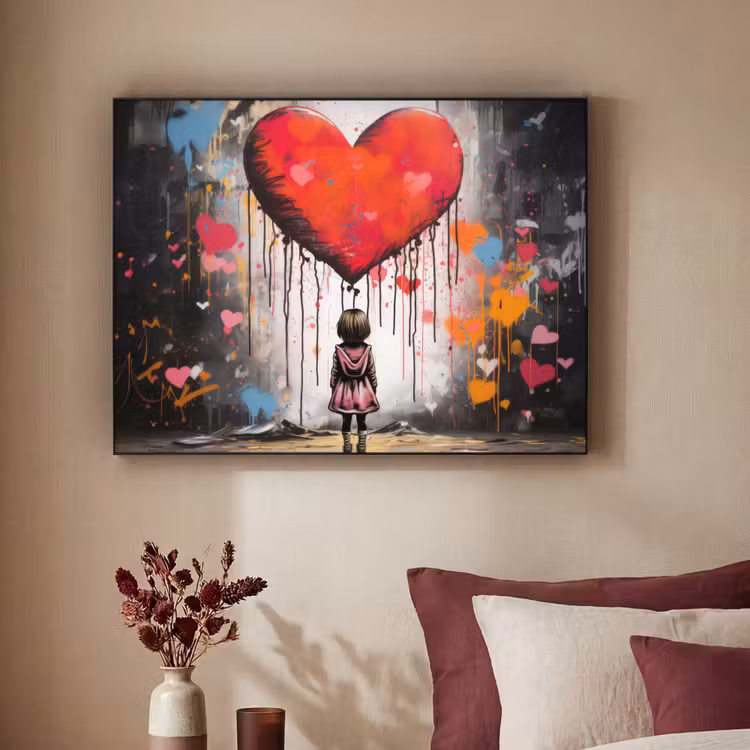 Art Frame - Meisje - Hart - Graffiti - Kunst - Kleuren - Rood — 2