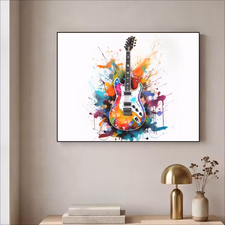 Art Frame - Gitaar - Graffiti - Muziek - Wit — 3
