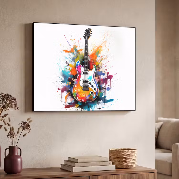 Art Frame - Gitaar - Graffiti - Muziek - Wit — 4