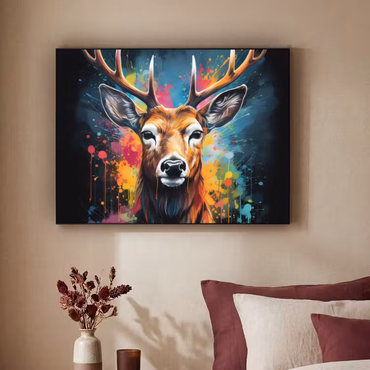 Art Frame - Hert - Graffiti - Dieren - Kleuren — 2