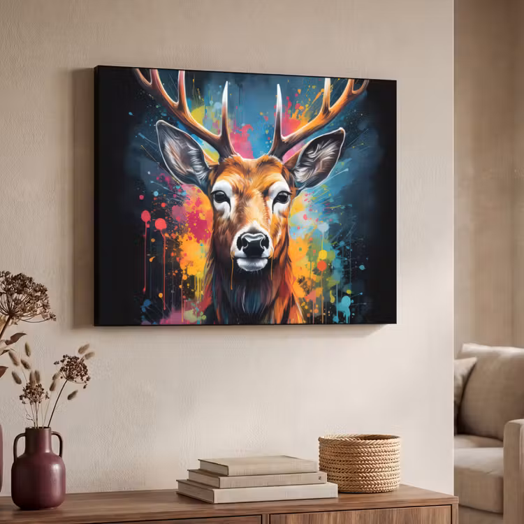 Art Frame - Hert - Graffiti - Dieren - Kleuren — 4